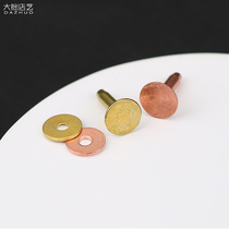 Pure copper permanent fastening rivets leather carvings handmade leather goods luggage hardware brass red copper meteorite iron pattern bump nails
