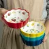 Ins Chunyun Lace Ceramic Oatmeal Bowl Dễ thương Dâu tây Salad Trái cây Bát đĩa Sáng tạo Món tráng miệng Màu đỏ Món ăn sáng Bộ đồ ăn - Đồ ăn tối