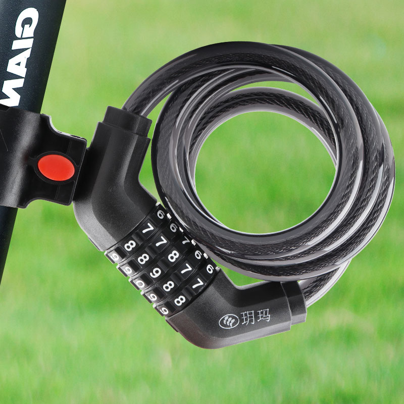 Yama Mountain Bicycle Lock Five-bit Password Lock Steel Wire Lock Electric Bicycle Equipment
