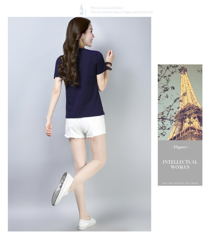 Phụ nữ trung niên mùa hè mặc áo thun cotton ngắn tay 30-35-40-45 đến 50 tuổi. - Quần áo của mẹ đầm dài qua gối cho tuổi trung niên