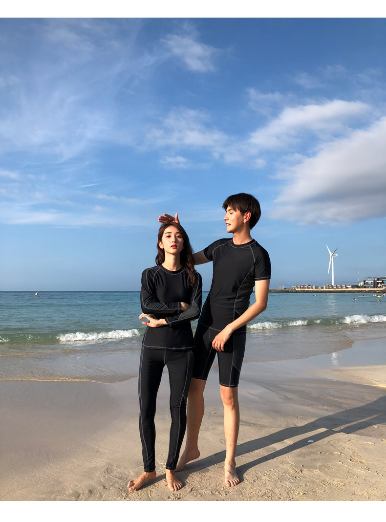 Cặp đôi đồ bơi nữ nam chia tay dài quần sứa quần áo snorkeling lướt quần áo thể thao phù hợp với kem chống nắng lặn phù hợp 	set đồ đi biển đôi	