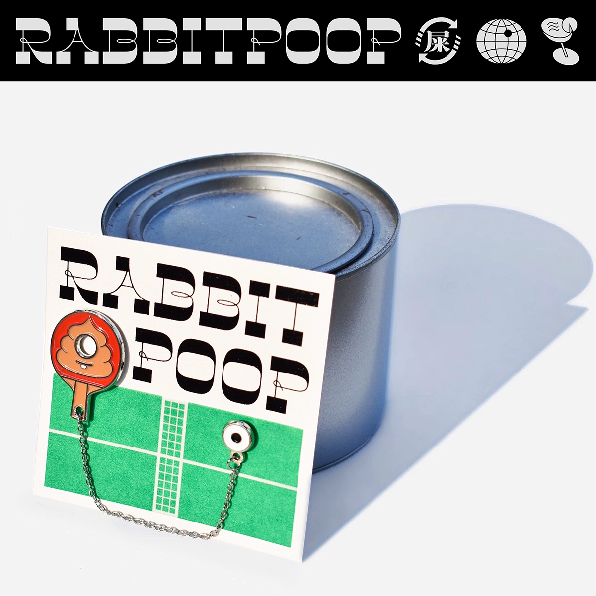 RabbitPoop dây chuyền treo cổ áo trâm đôi thiết kế sáng tạo huy hiệu giả men phụ kiện "poo ping pong" - Trâm cài