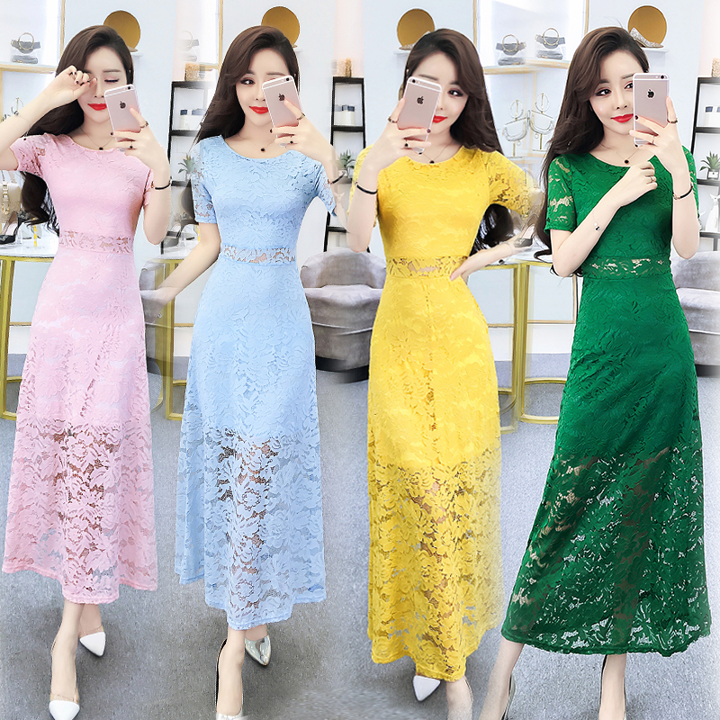 Lace Dress for Women, Summer 2026 New Korean Style, Mid-Length, Slim-Fitting, Elegant, Over-The-Knee, Super Fairy-Like Dress