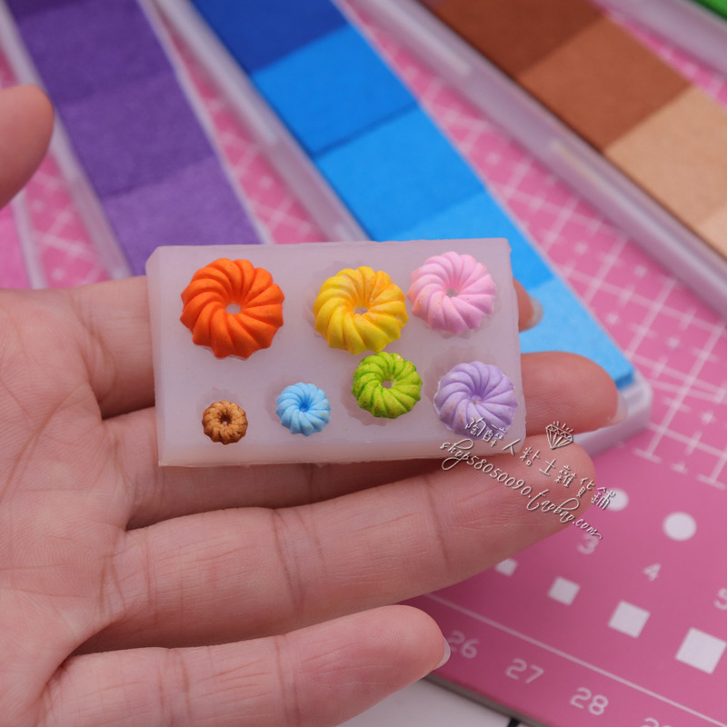 Ultra Light Clay Soft Ceramic Fondant Thực phẩm thu nhỏ Chơi tráng miệng Silicone Khuôn Mini Oreo tráng miệng Khuôn silicon - Tự làm khuôn nướng khuôn nướng bánh