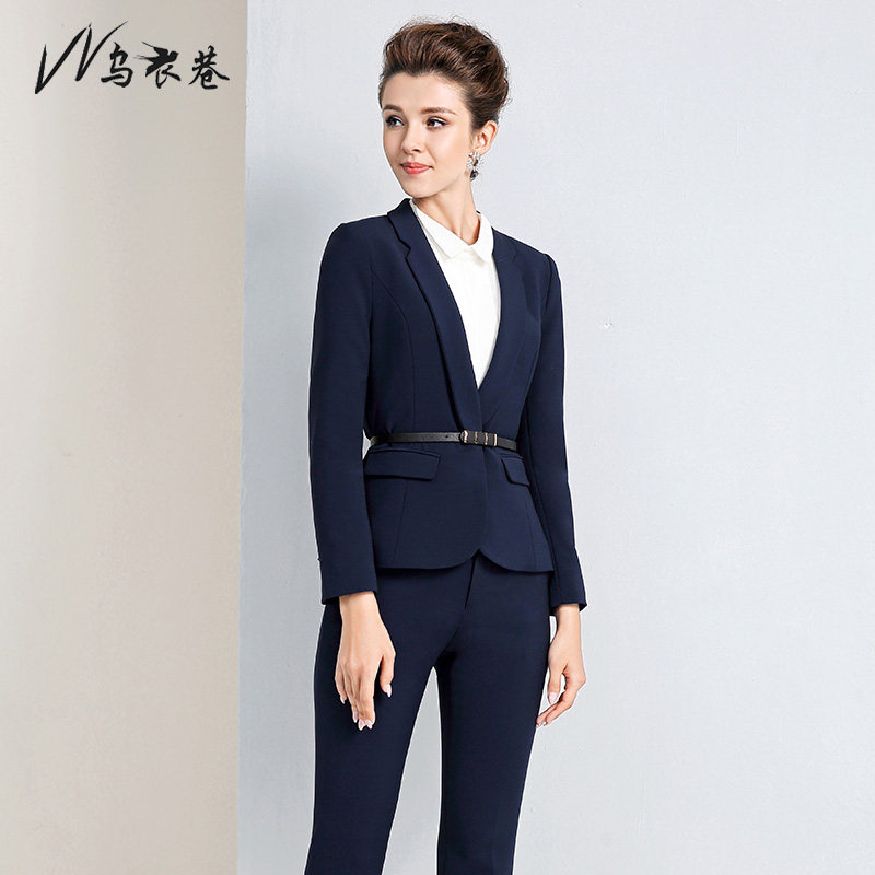 Oue Alley 2022 Autumn Winter New Fashion Foreign Pie Professional Suit Woman Sashimi Commute Ol Suit Jacket Pants Work Suit