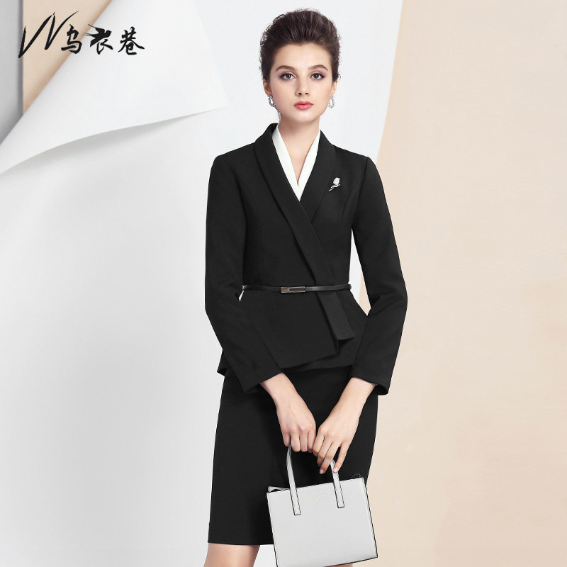 Wuxi Lane autumn and winter black suit dress women fashion slim temperament business suit overalls work clothes