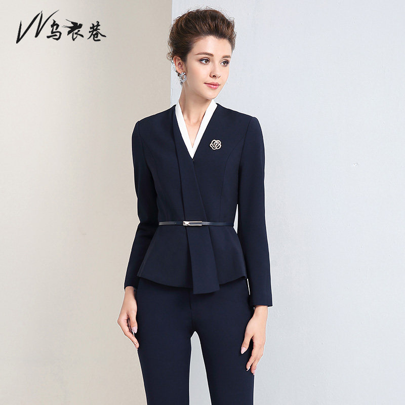 UEthiopian Alley Autumn Winter Long Sleeve Career Suit Women Suit Suit Pants Temperament Fashion Tooling Business Positive OL Work clothes