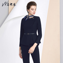 Wagi Lane autumn and winter fashion pants suit two-piece tooling temperament commuter business ol formal suit professional wear
