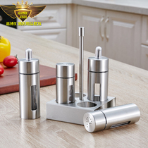 304 Stainless Steel Oil Bottle Kitchen Utensils Four Pieces Of Kit Commercial Seasoned Powder Silo Restaurant Seasoning Bottle Soy Sauce Vinegar Bottle