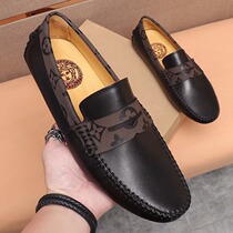 BEBE NOBLE genuine leather beanie shoes mens Korean style versatile trendy soft sole high-end European station business casual leather shoes