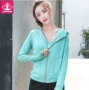 Mới mùa thu và mùa đông thể thao ngoài trời áo hoodie dài tay quần áo thể dục áo len chạy quần áo yoga dây kéo áo khoác nhảy quần áo phụ nữ thảm yoga cao su