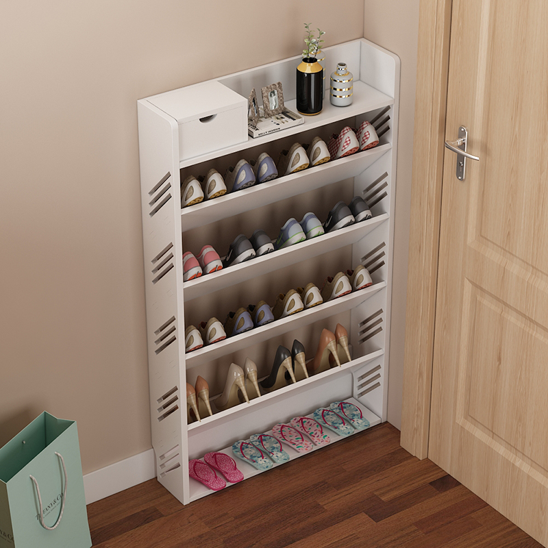 Simple ultra narrow diagonal insertion type economical type province space children shoe rack make-up room shelve room dust-proof small shoe rack