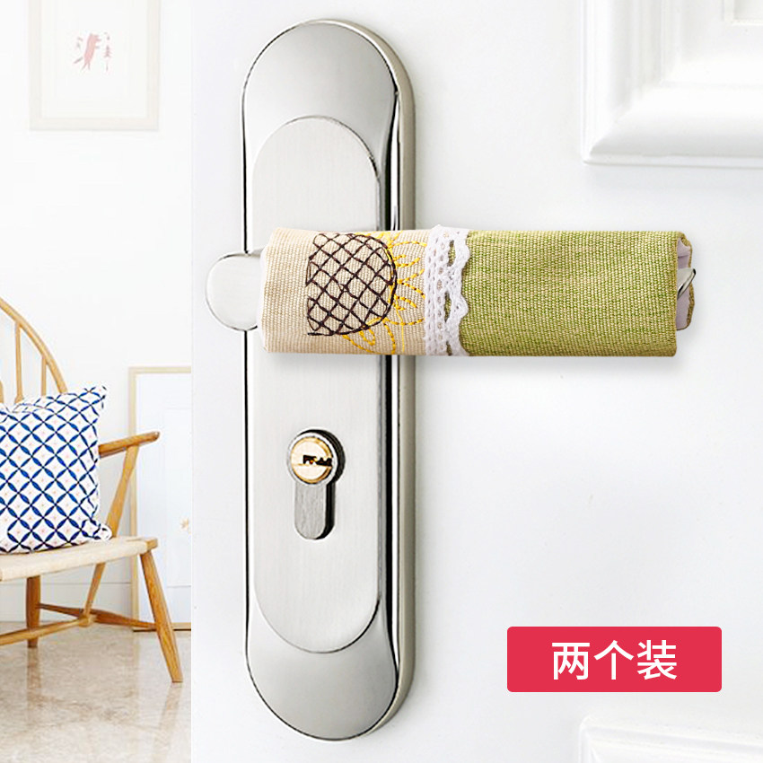 Anti-static electric door handle the cover cloth art dressing room door with protective sheath Anti-theft room door Anti-crash cover warm door handle the glove winter