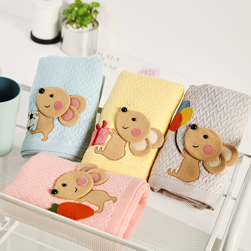 Khăn bông dày cho trẻ em rửa mặt và tắm khăn lau nhà khăn mềm thấm nước không xơ vải hoạt hình khăn trẻ em dễ thương - Khăn tắm / áo choàng tắm