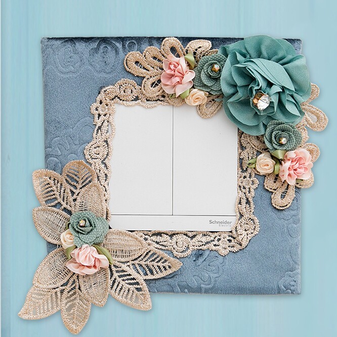 Eurostyle Switch Fabric Applique Lace Room Nordic Creative Protective Sheath Socket Wall Patch Electric Light Switch Hood Trim Cover