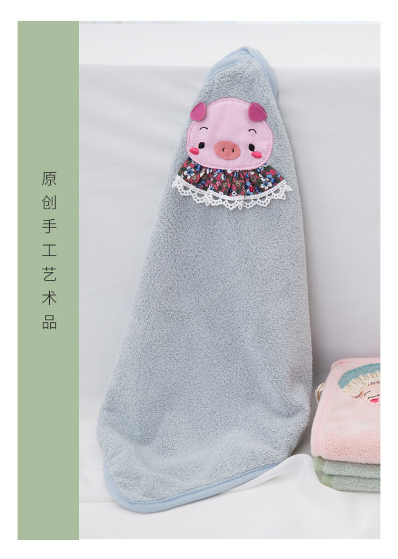 Khăn lợn con giặt bông hoạt hình gia đình dễ thương mẫu giáo mềm bé bé đặc biệt khăn nhỏ - Khăn tắm / áo choàng tắm khăn lau mặt cho bé