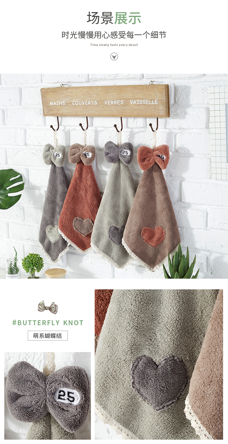 3 phòng tắm sơn trên khăn khăn treo trẻ em khăn thấm bếp dễ thương khăn vải để lau nước - Khăn tắm / áo choàng tắm khăn tắm sợi tre