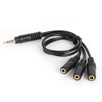 3 5mm 4 Pole Plug to 3 Way Stereo Audio Headphone Splitter