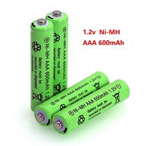 1 2v NI-MH AAA Batteries 600mAh Rechargeable nimh Battery 1
