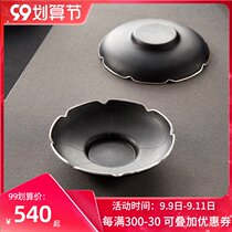 Household kung fu tea set Iron package silver tea ceremony coaster set insulated tea mat tea cup holder gift tea set accessories