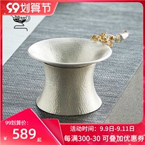 Pure silver 999 handmade plum silver tea leak tea filter tea container set bracket