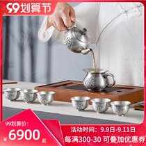 Sterling silver 999 teapot tea set home tea brewing kettle handmade silver kettle gift kung fu tea set