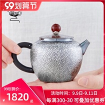 Harsh art sterling silver 999 small silver pot sterling silver pot tea ceremony home kung fu tea set