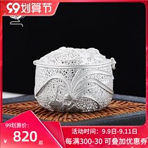 Pure silver tea leak tea tea ball tea filter creative personality tea tea filter tea ceremony accessories silver tea set