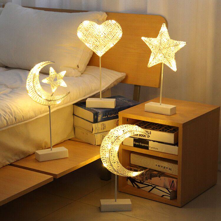 Small color lampstand lamp decoration room bedroom night light decoration birthday atmosphere net red girl heart romantic star