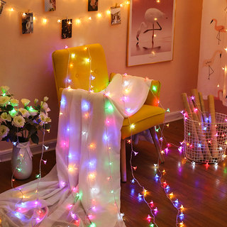 LED cherry blossom small lights flashing lights string lights full of stars colorful net red decorations room bedroom layout outdoor
