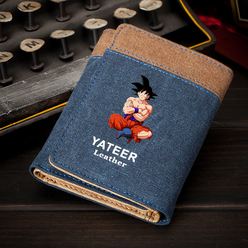 Dragon Ball Anime Wallet for Men, Short Denim Style, Goku Canvas Thin Wallet, Japanese and Korean Style, Youth Wallet with Card Slots, Suitable for Students Dragon Ball Anime Wallet for Men, Short Denim Style, Goku Canvas Thin Wallet, Japanese and Korean Style, Youth Wallet with Card Slots, Suitable for Students