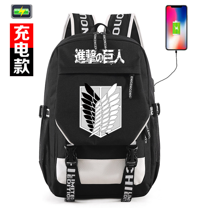 Attack on Giant schoolbag anime peripheral backpack Allen Captain Lewell two-dimensional male student backpack tide