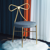 Nordic ins Net Red Butterfly chair metal stainless steel makeup chair iron leisure chair hair cushion carpet floor mat