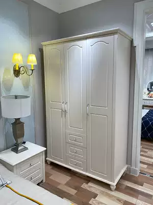 Korean wardrobe simple bedroom wardrobe two three four door Children solid wood overall storage cabinet