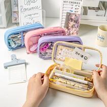 Pen bag large capacity male and female high school student pencil case lead canvas pencil bag simple junior high school student boy primary school student