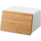 Japanese version square metal bread box household bamboo and wood bread box snacks organization and storage box