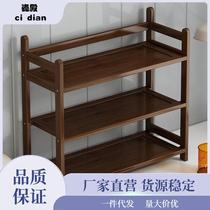 Desktop bookshelf storage rack multi-layer household childrens desk storage rack solid wood living room bay window simple small bookcase