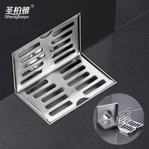 Thickened side drain stainless steel 50 pipe 75 corner horizontal drainage side balcony 110 right angle terrace floor drain