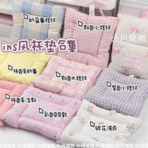 New Korean style insulated coasters bloggers same style card posing props cotton and linen plaid quilted insulated tea coasters