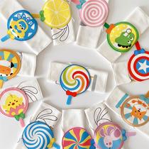 Childrens pure cotton pad sling kindergarten can embroider name on the back Han towel pure cotton sweat-absorbent towel baby boy gauze towel