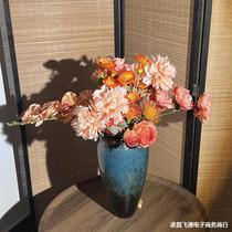 High-end artificial flowers grand entrance wedding modern light luxury villa decoration Roselle goddess drapey maple leaf bouquet