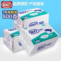 Double lamp 800g thickened flat toilet paper 800g straw paper toilet paper 3 packs 26 9 yuan nationwide