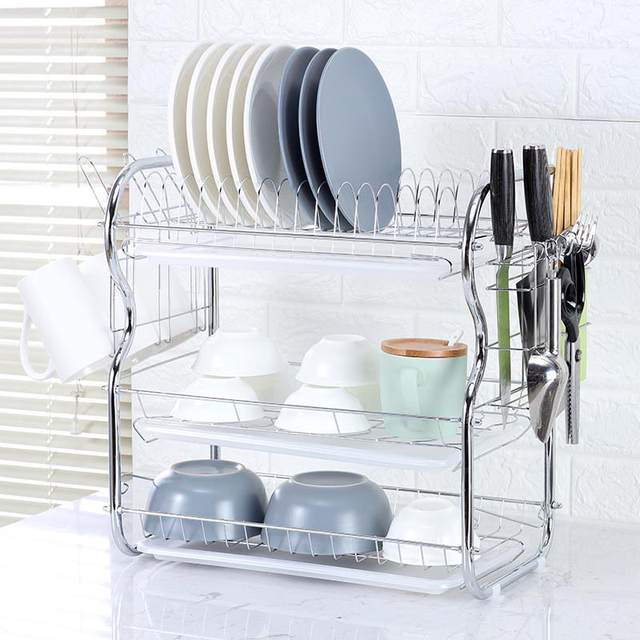 Storage rack Multi-layer household drain rack dish rack kitchen floor-standing cabinet rack storage rack