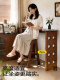 Meishida Solid Wood Ladder Stool, Household Folding Ladder Step Stool, Restaurant Bar Stool, Indoor Multifunctional Storage Stool