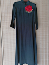  1728-2 yarn washed cotton peony embroidery improved cheongsam