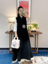 3387 Vest 100% cashmere embroidered vest