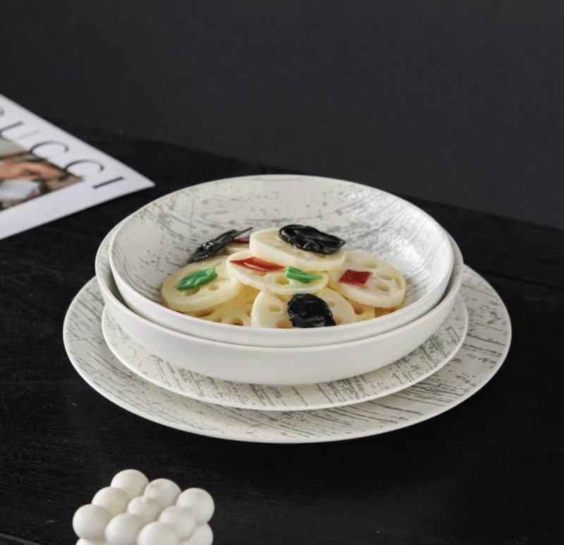 Luzerne · Lu Sheng Luzerne White and Gray Series Dinner Plates Flat Plates Steak Plates Western Food Plates