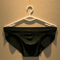 2 dress unscarred mens triangular underwear ice silk sheet low waist transparent ultra-thin summer man Triangle pants head