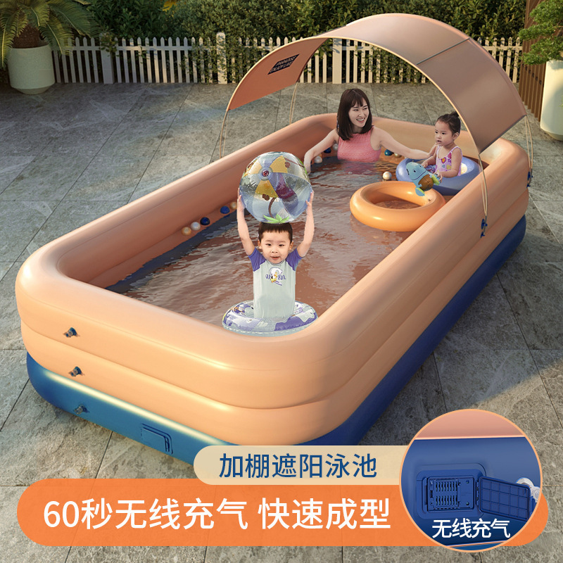 Fully automatic inflatable thickened swimming pool home baby swimming bucket bathtub children outdoor water super large pool
