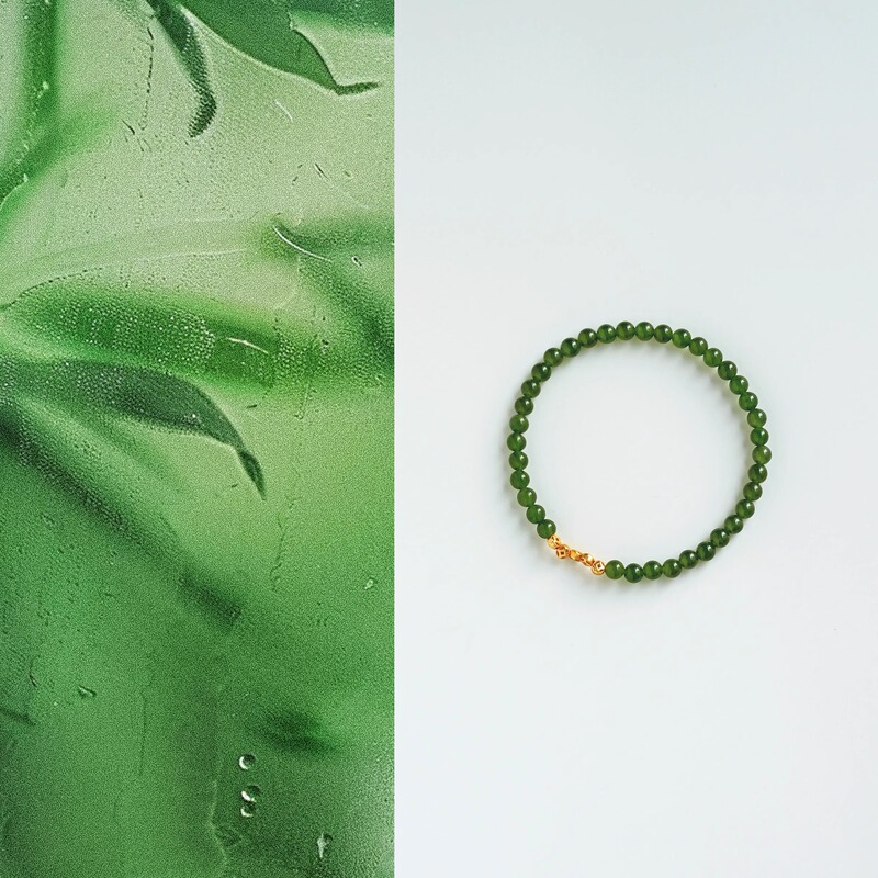 Qiantao「Jadeite」Original Chinese-Style High-Quality Natural Hetian Jade Bracelet for Women, Artistic Bracelet Gift
